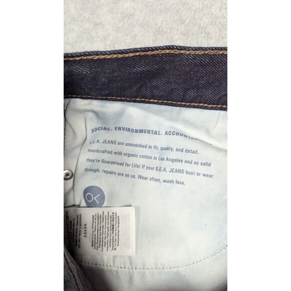 Outerknown Men Jeans 33x34 NWT SEA Ambassador Slim Fit Dark Wash Mid Rise Preppy - Picture 8 of 15